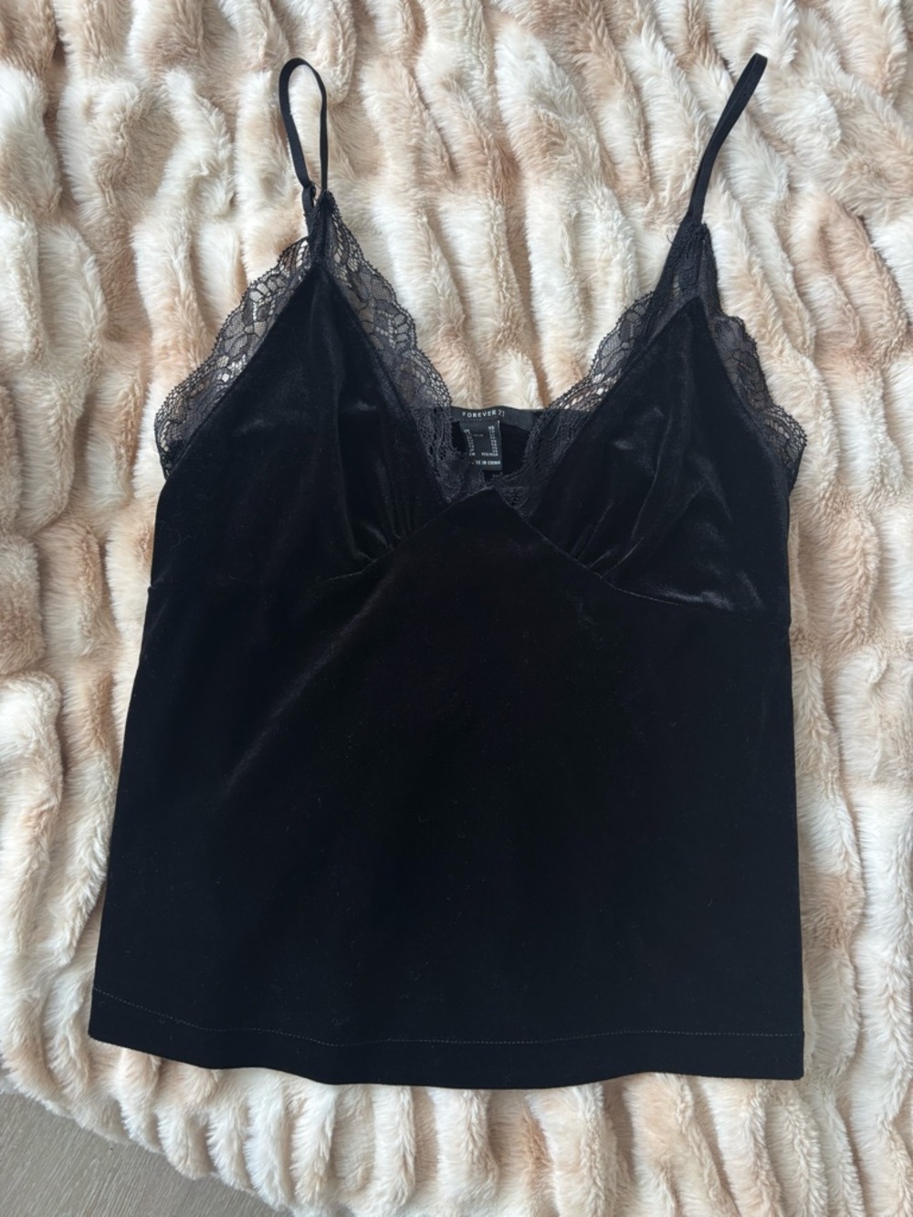 Black Velour Cami